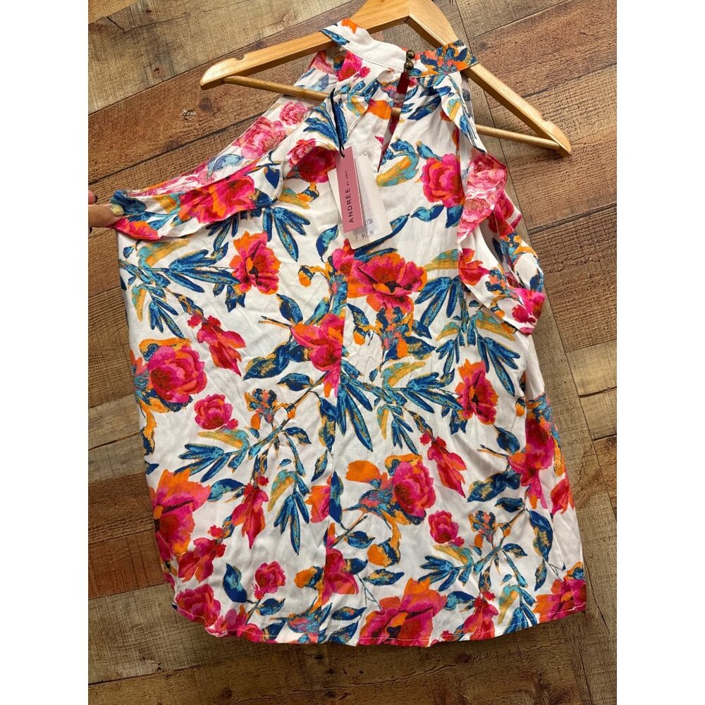 Andrée By Unit Floral Halter Neck Top Large New With Tags - Picture 3 of 5